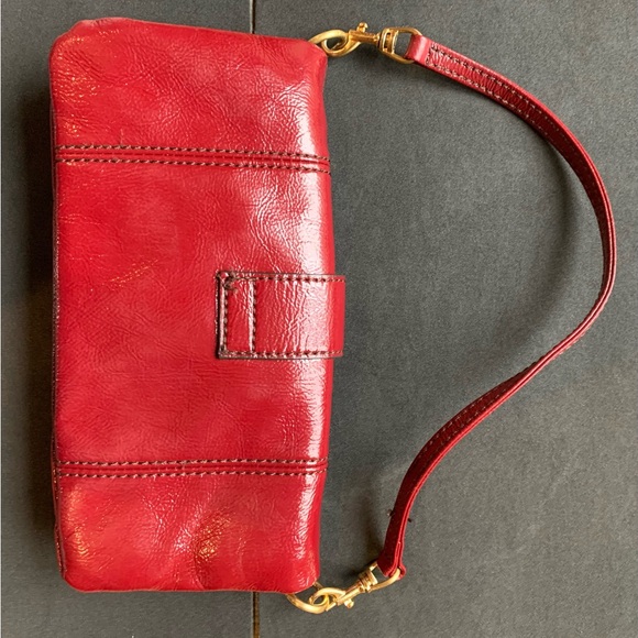 Rampage Clutch | Deep Cherry | Gold Accents | Removable Strap - Picture 5 of 11